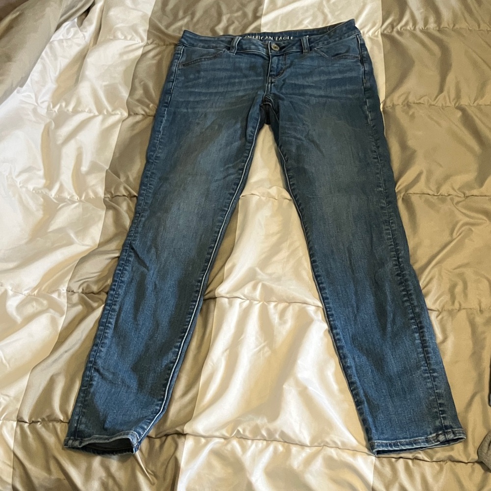 American Eagle Outfitters Women's Dark Blue Skinny Jeans